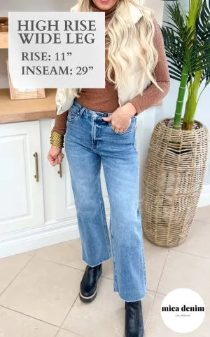 Festival Stretch Super High-Rise Wide Leg Denim Jeans | Mica* - Final Sale