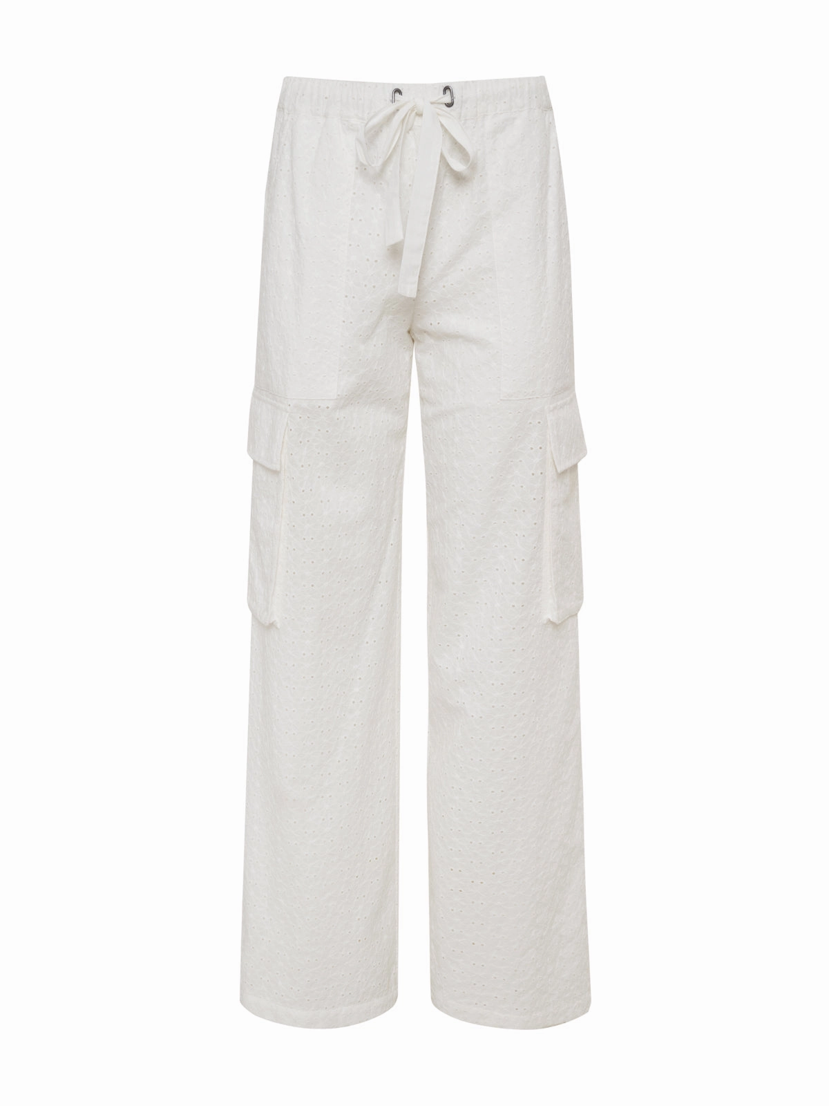 Free Time Eyelet Semi High Rise Pant Bleached White