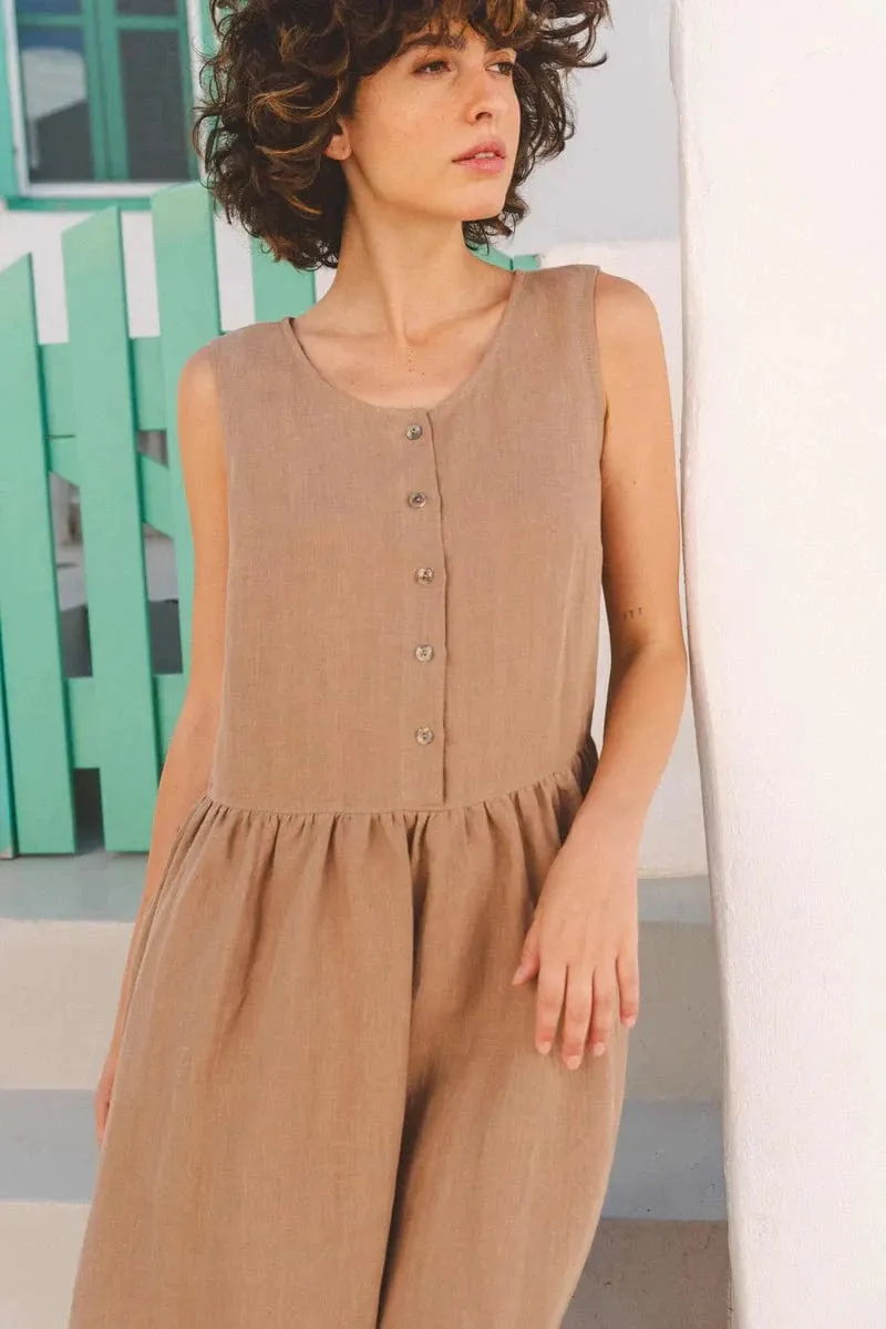 Hazel Women's Linen Sleeveless Summer Dress | Multiple Colours