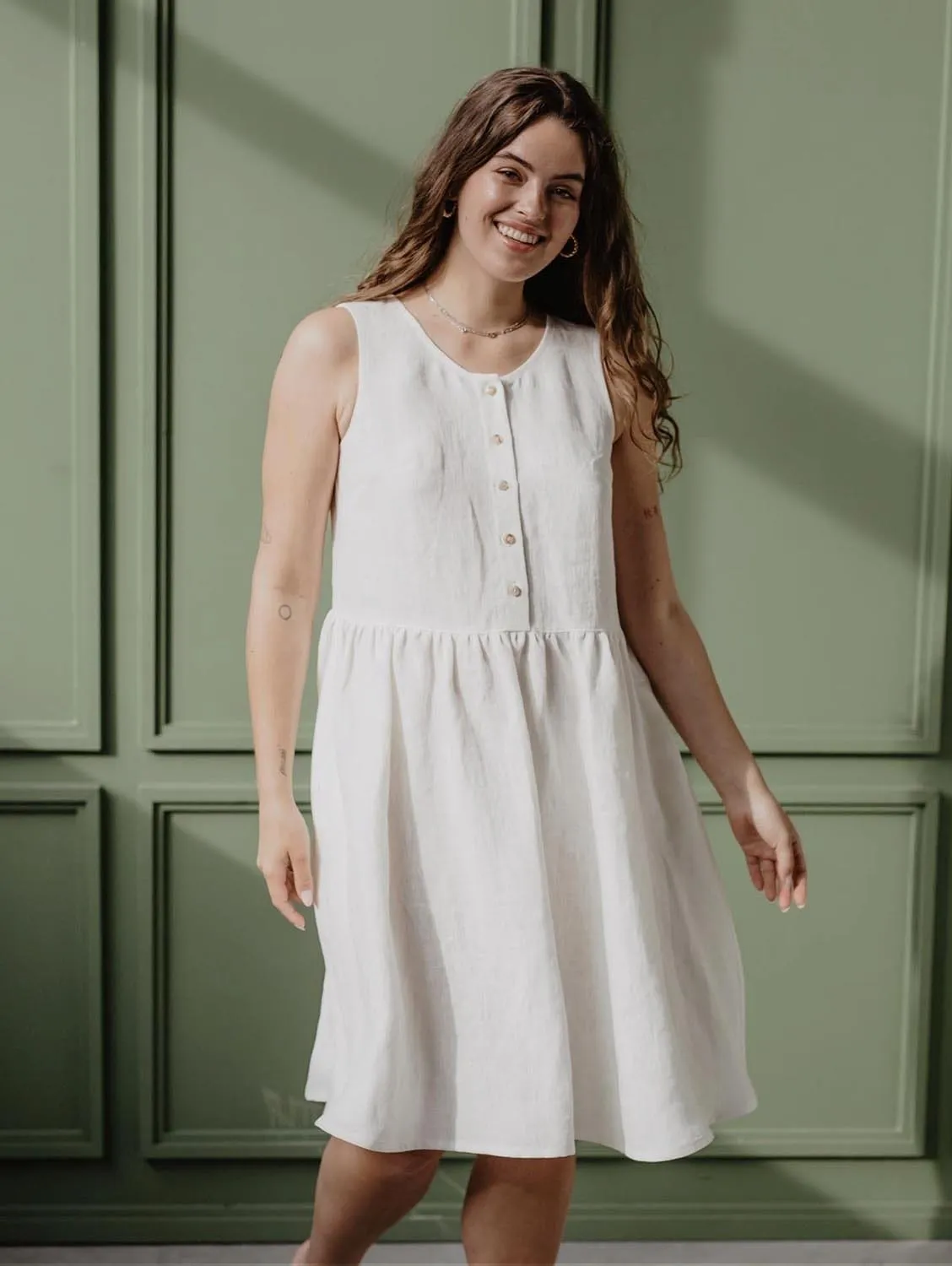 Hazel Women's Linen Sleeveless Summer Dress | Multiple Colours