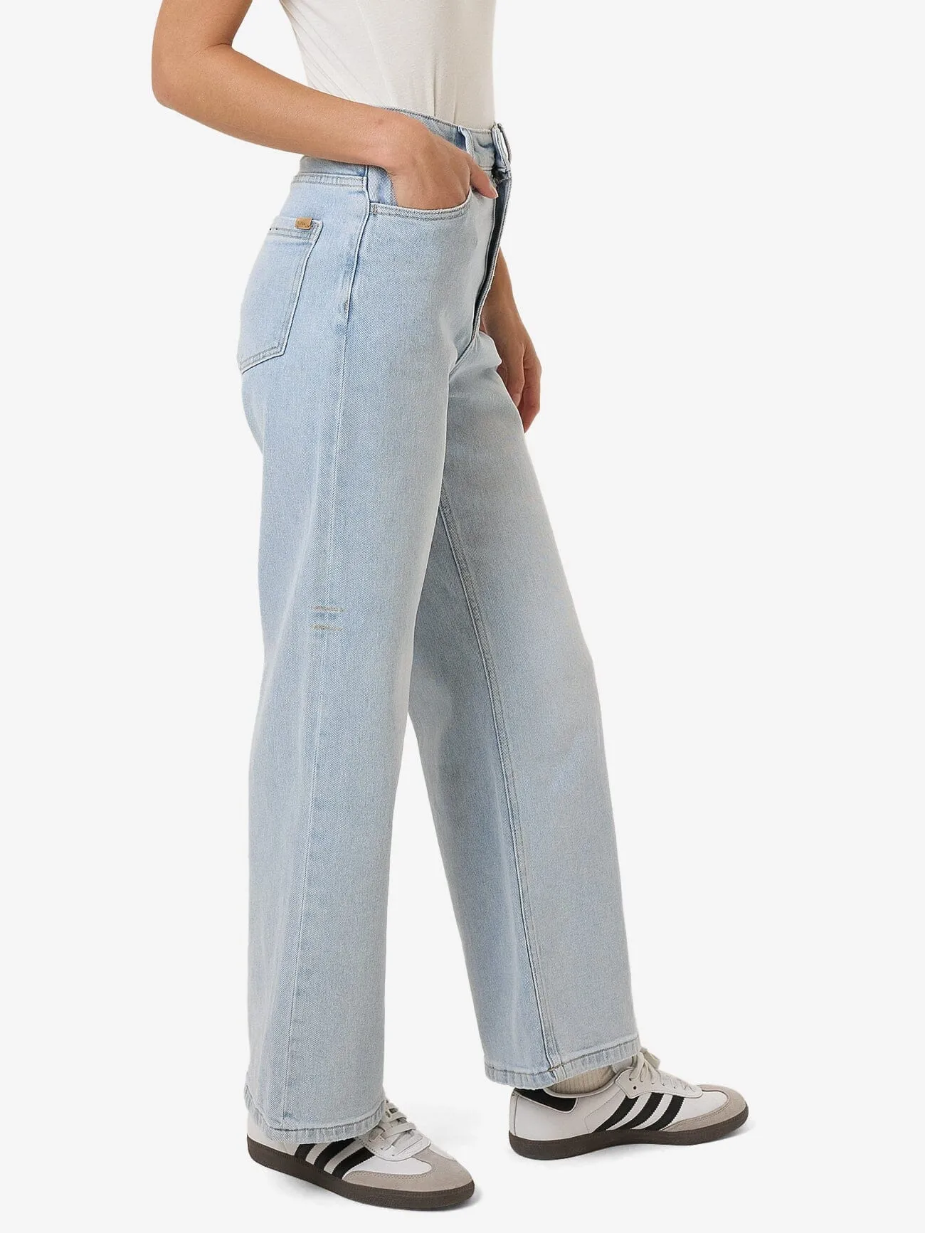 Holly High Rise Stretch Wide Jean - Ether Blue