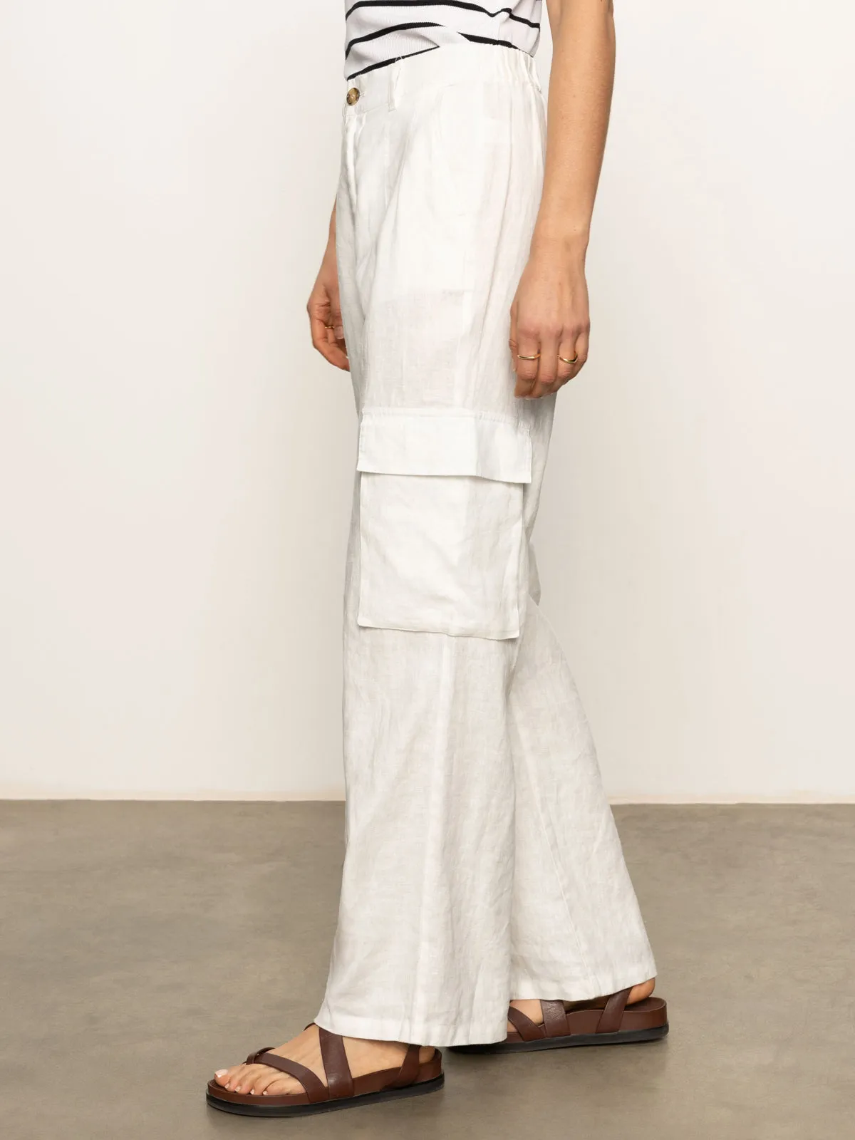 Hopper Semi High Rise Cargo Pant Bleached White