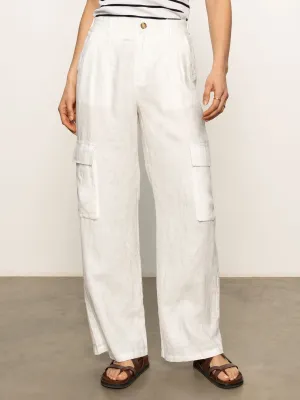 Hopper Semi High Rise Cargo Pant Bleached White