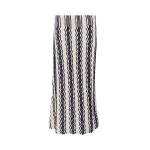 Jil Sander Chenille-Trimmed Striped Midi Skirt