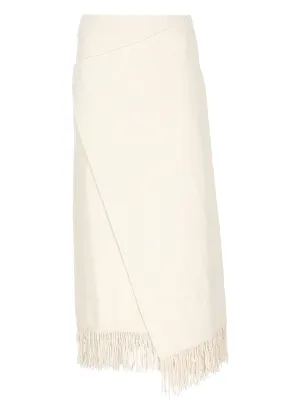 Jil Sander Fringed Trim Midi Skirt