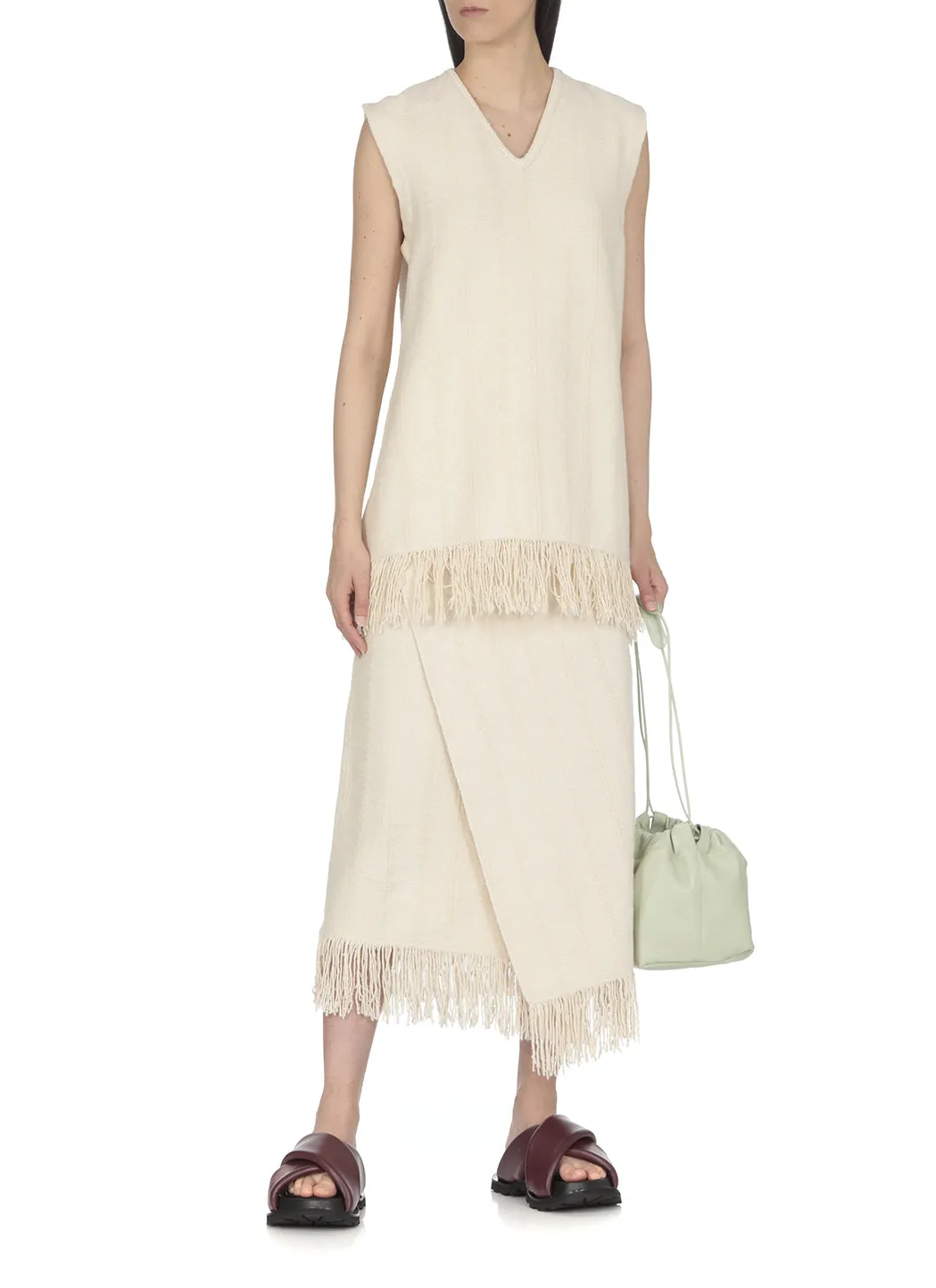 Jil Sander Fringed Trim Midi Skirt