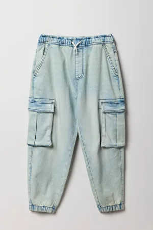Jogger cargo en denim pour garçon
