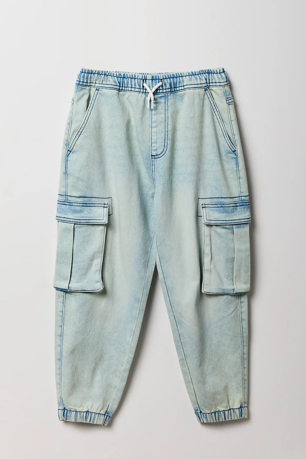 Jogger cargo en denim pour garçon