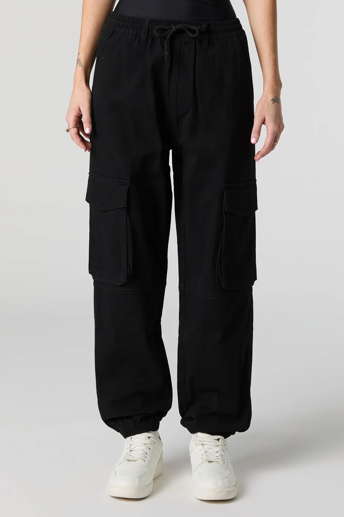 Jogger cargo à taille coulissante