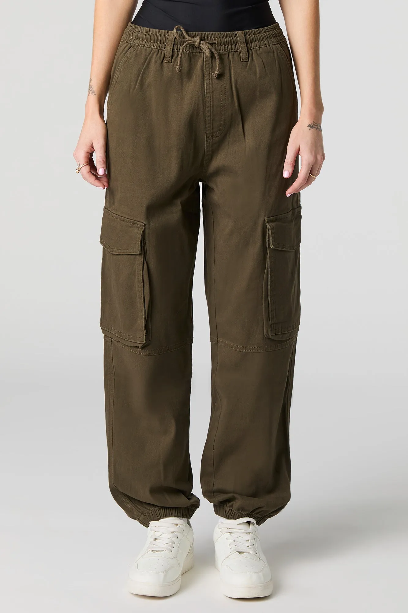 Jogger cargo à taille coulissante