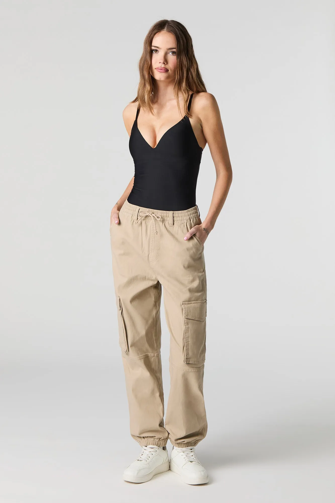 Jogger cargo à taille coulissante
