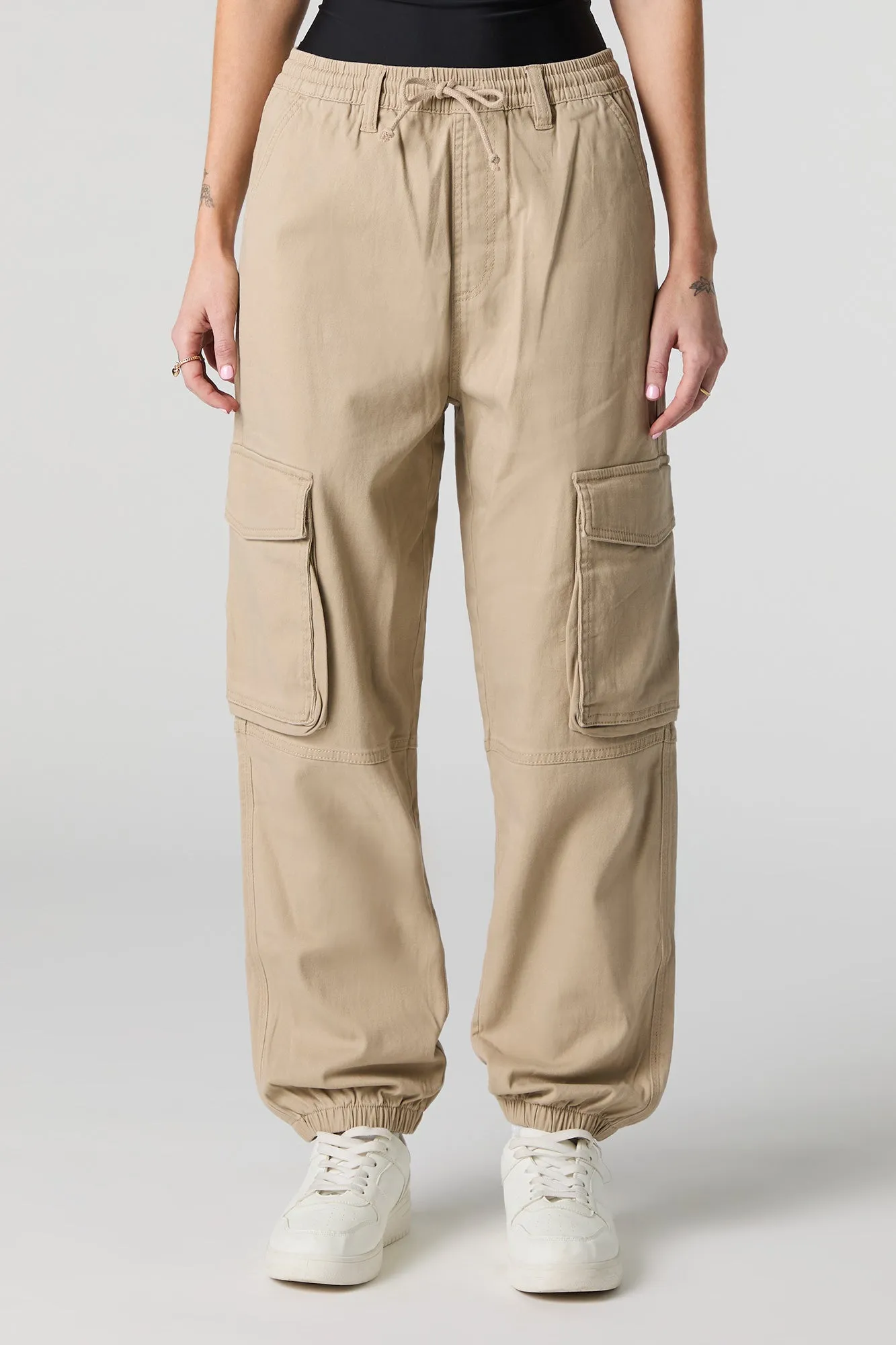 Jogger cargo à taille coulissante