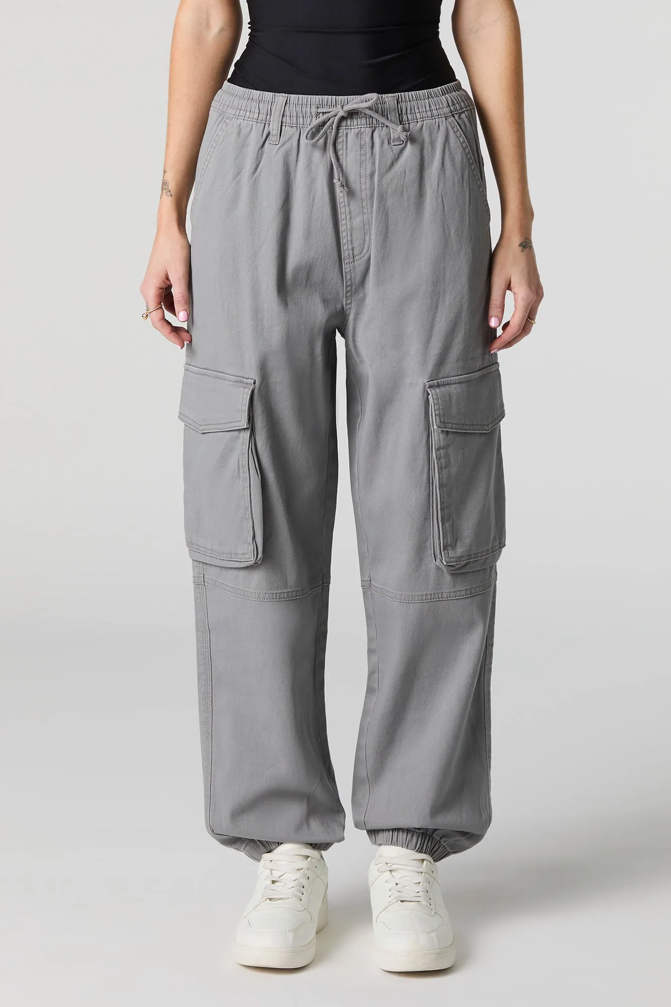 Jogger cargo à taille coulissante