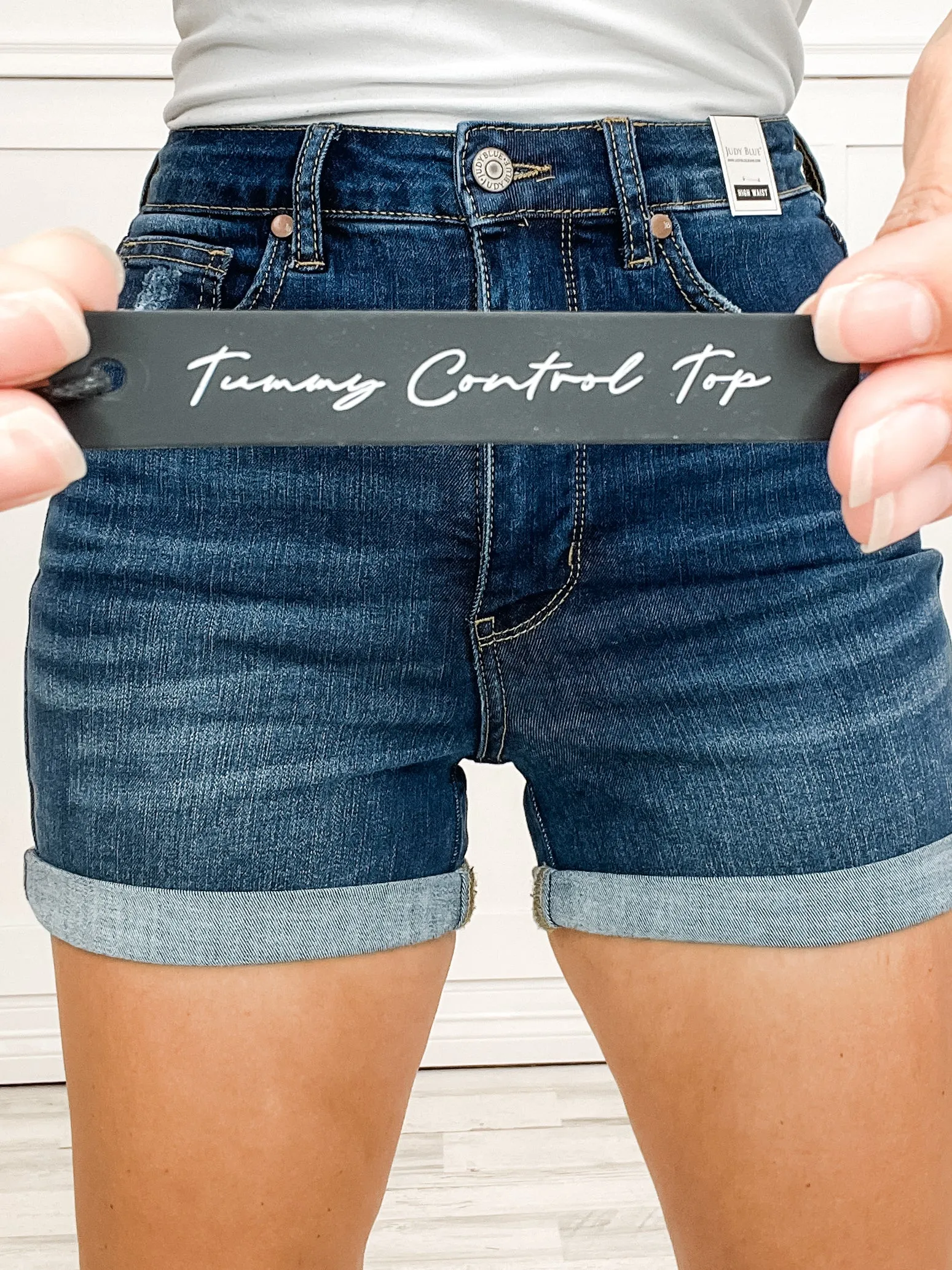 Judy Blue VERA High Waist Tummy Control Cool Denim Shorts