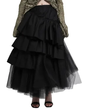 Junya Watanabe Ruffled-Tulle Detail Midi Skirt