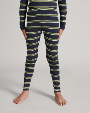 Kids' KMDCore Long John Pants - Thyme/Midnight Navy Stripe