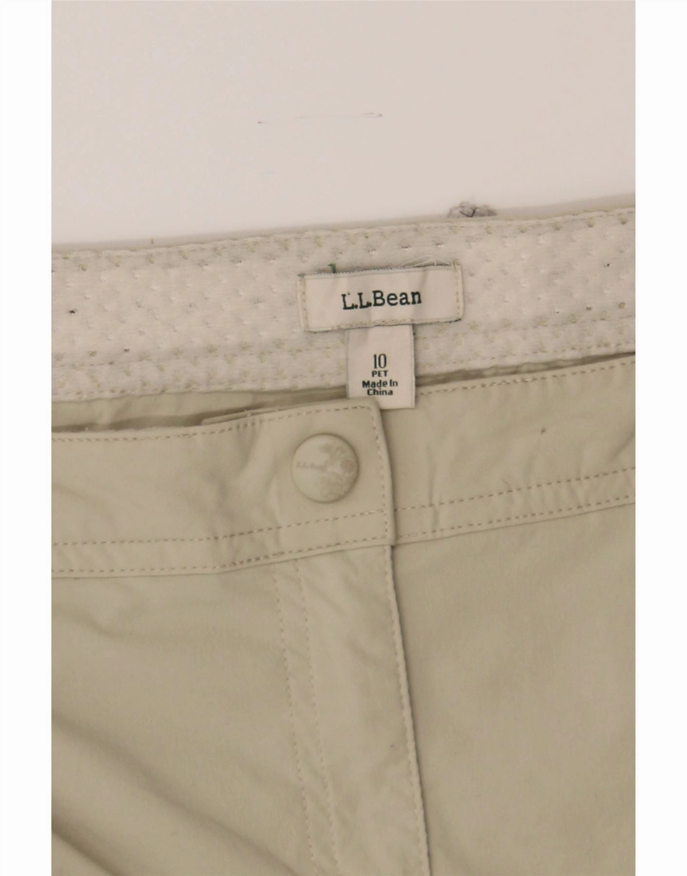 L.L.BEAN Womens Straight Capri Cargo Trousers US 10 Large W32 L20 Beige
