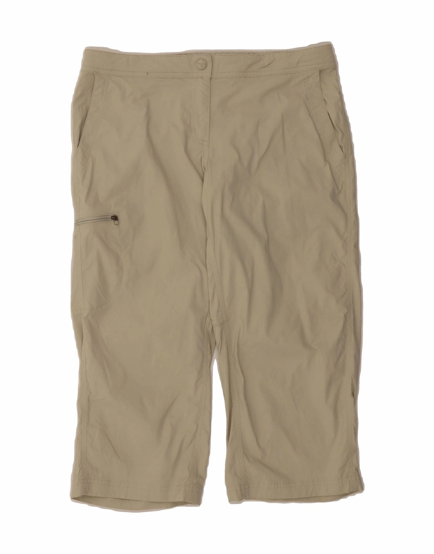 L.L.BEAN Womens Straight Capri Cargo Trousers US 10 Large W32 L20 Beige