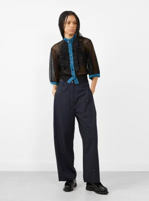 Lace Knit Cardigan Black