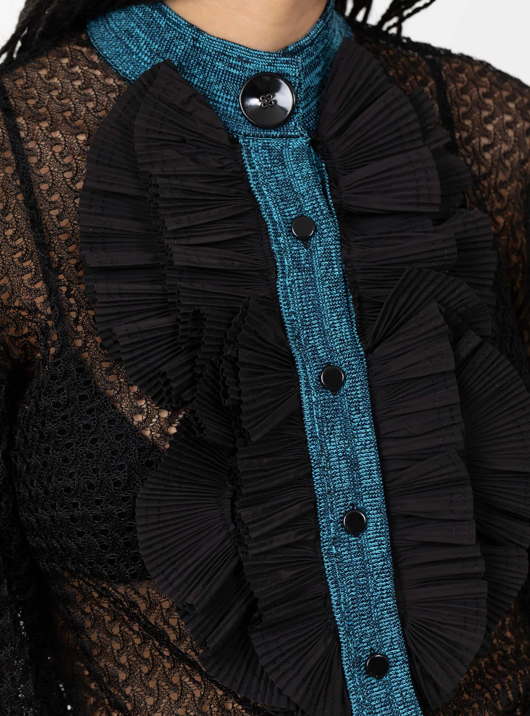Lace Knit Cardigan Black