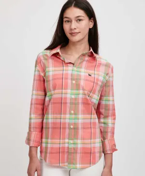 Ladies Maya Gauze Longsleeve Plaid Shirt