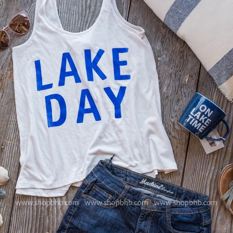 Lake Day Slouchy Tank Top - White** - Final Sale