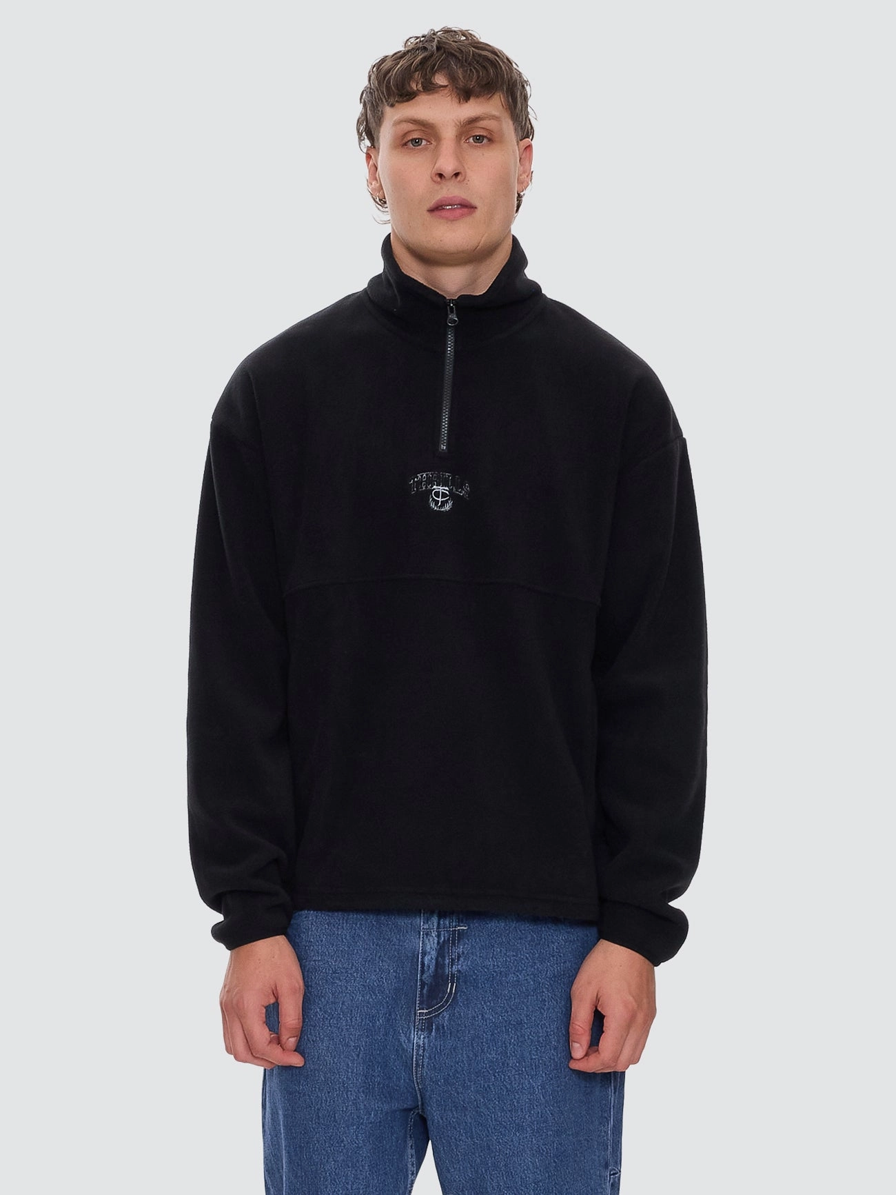 Legacy Wreath Quarter Zip Polar Fleece - Black