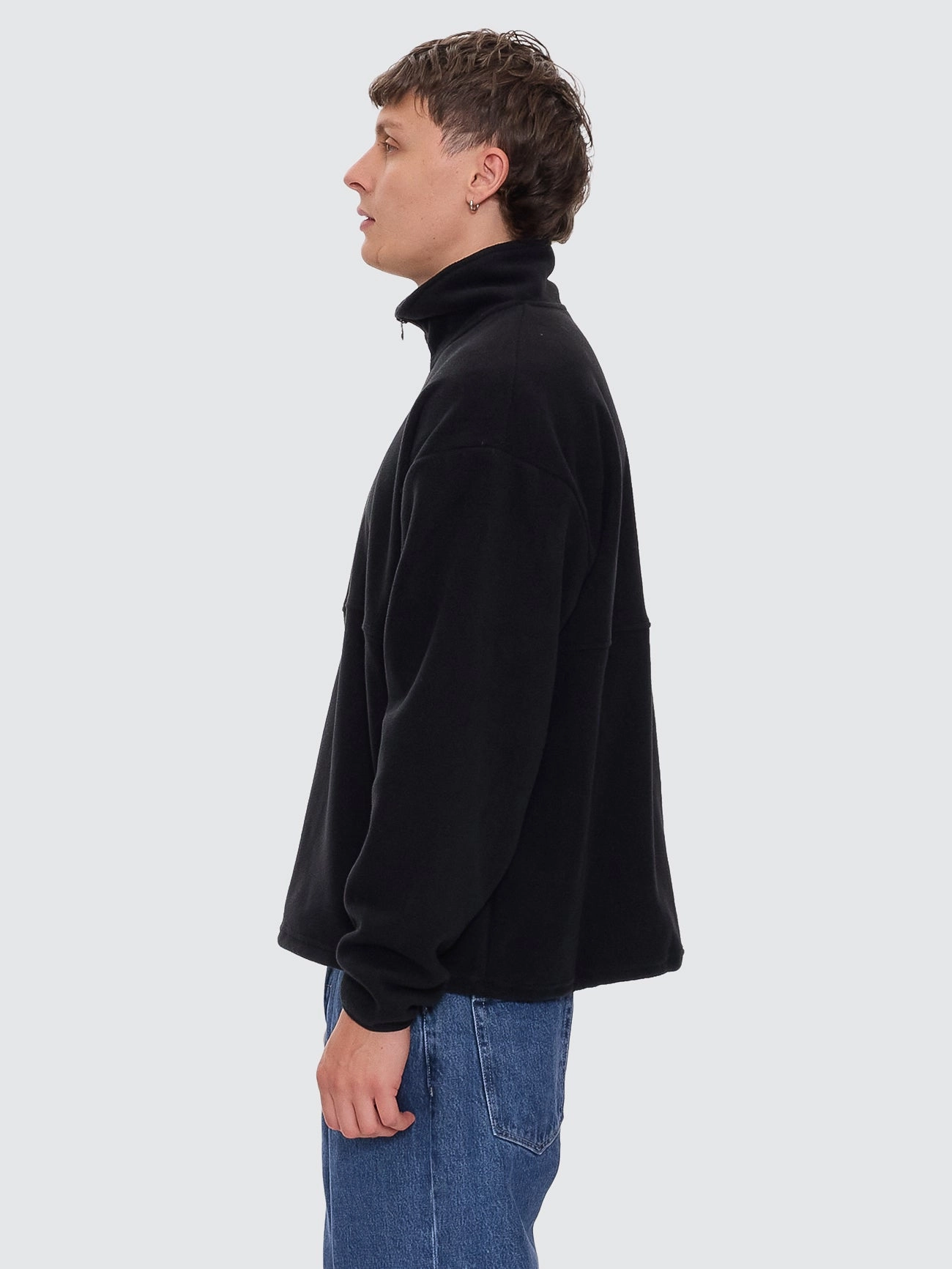 Legacy Wreath Quarter Zip Polar Fleece - Black