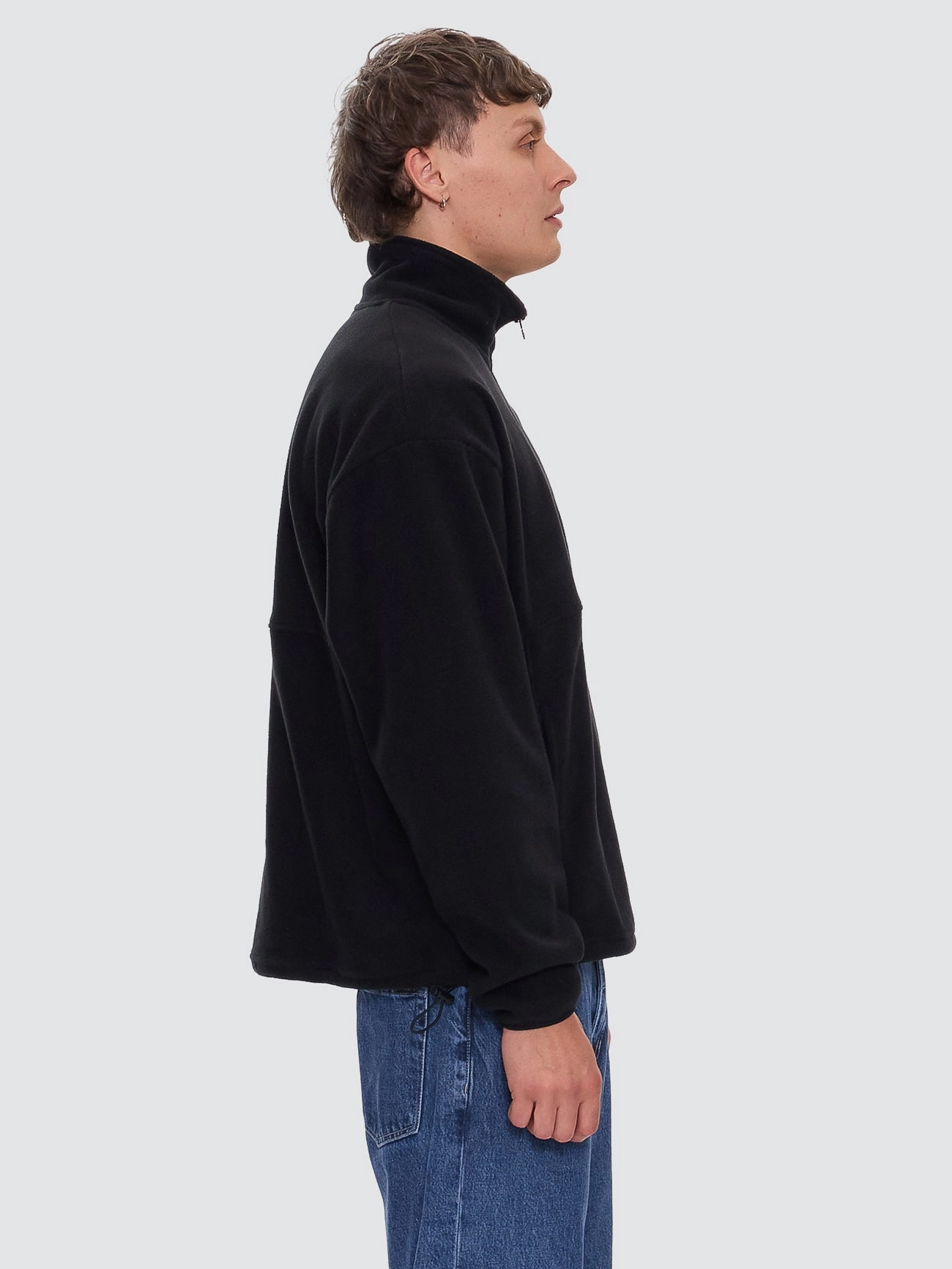 Legacy Wreath Quarter Zip Polar Fleece - Black