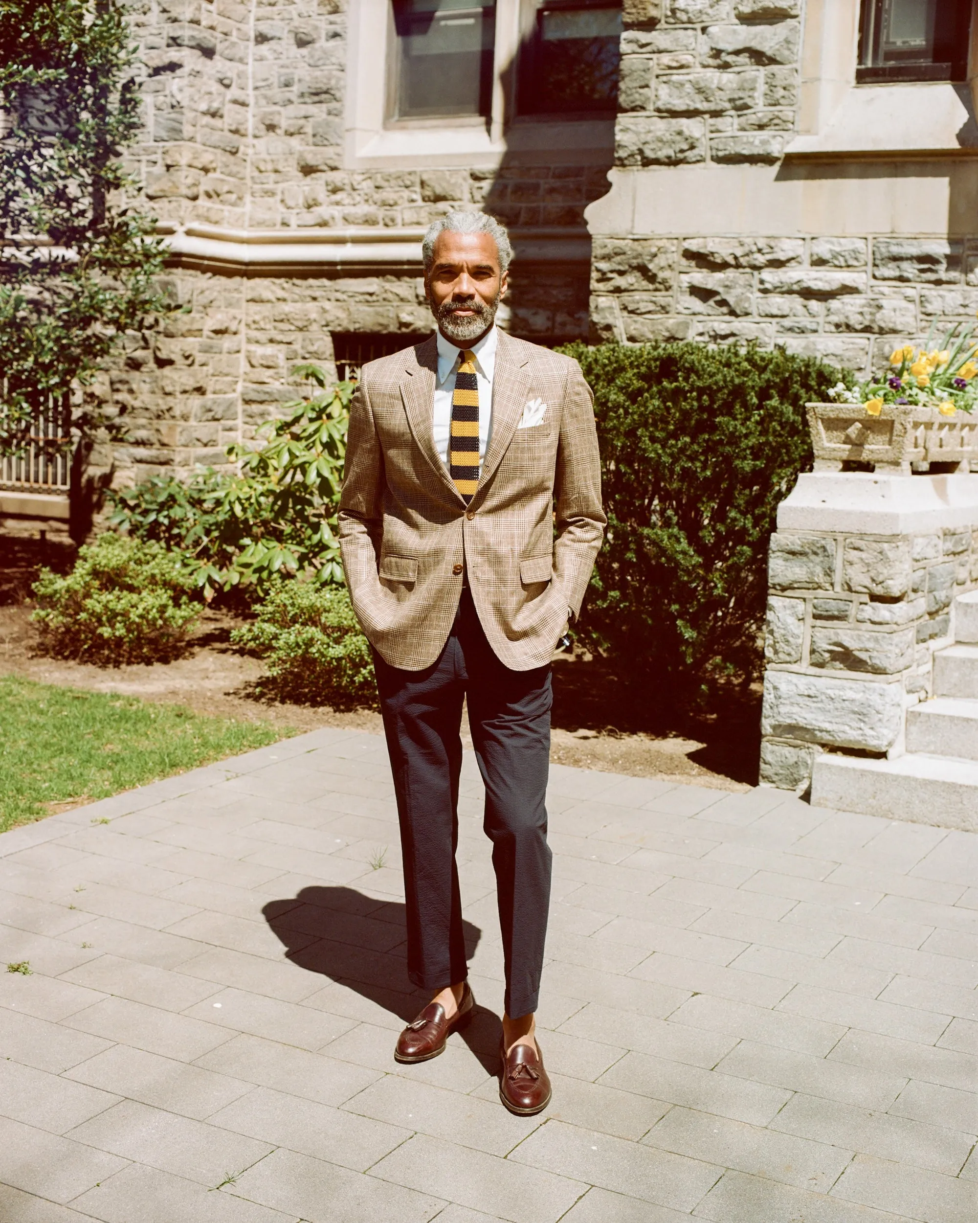 LIGHT BROWN/BLUE GLEN PLAID SPORT COAT