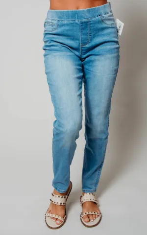 Light Wash High Rise Skinny Jeggings - YMI - Final Sale