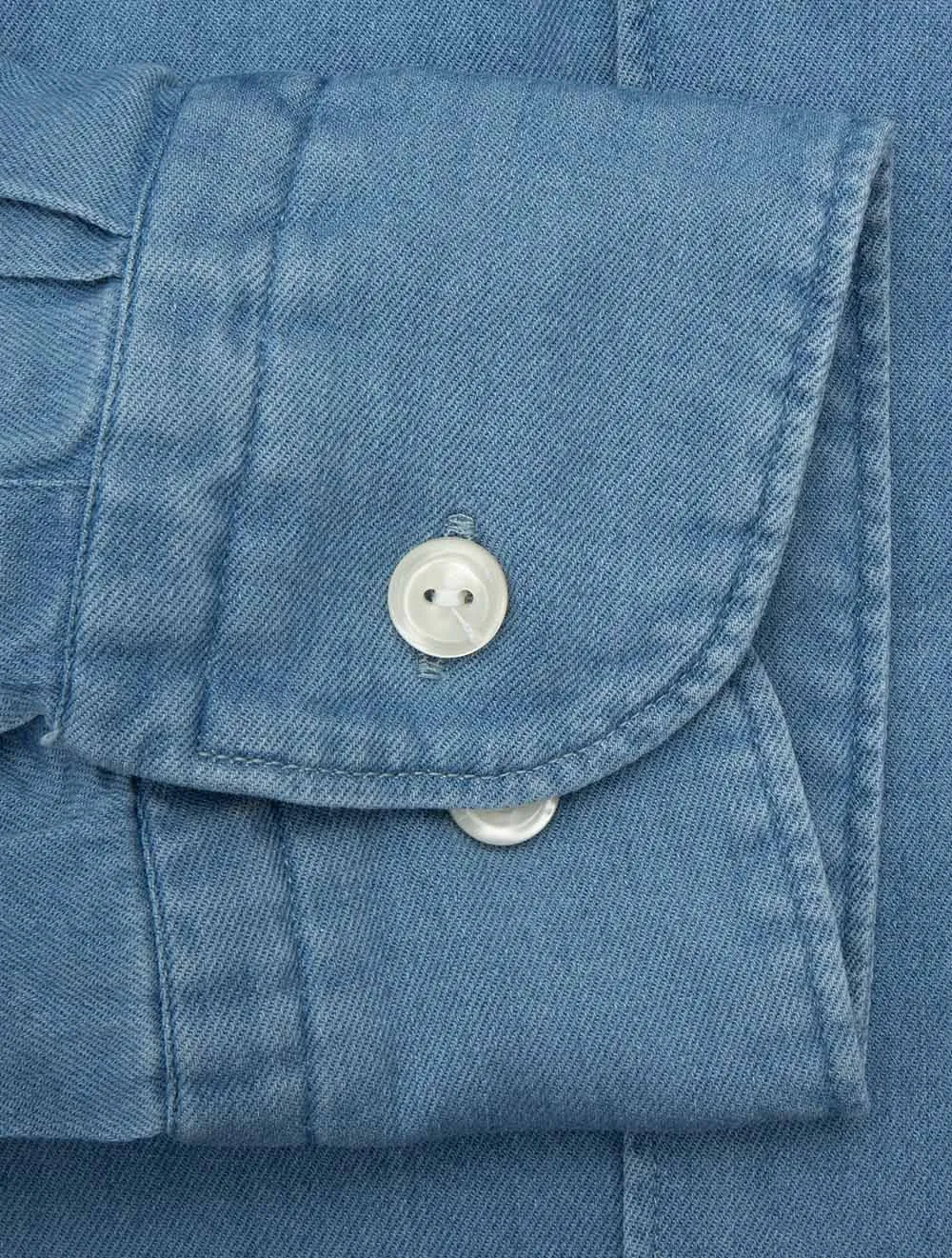 Lightweight Stretch Denim Contemporary Fit Shirt Blue