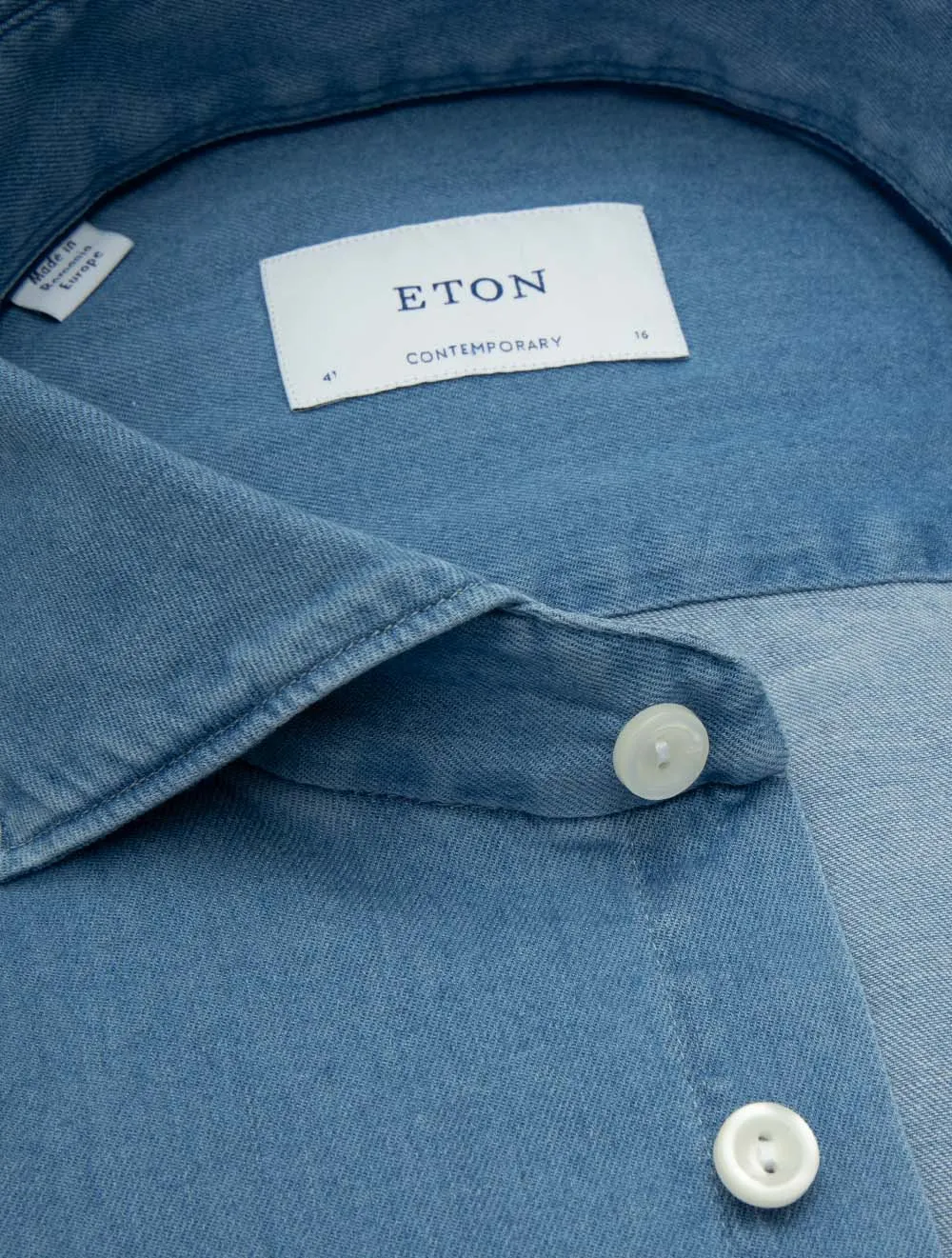 Lightweight Stretch Denim Contemporary Fit Shirt Blue