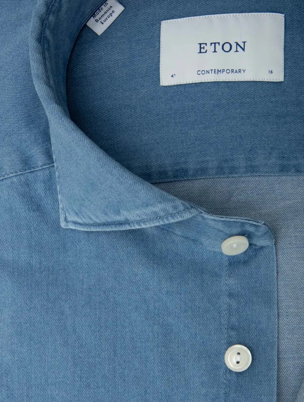 Lightweight Stretch Denim Contemporary Fit Shirt Blue