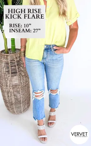 LOVERVET | Miracles High Rise Kick Flare Denim Jeans - Final Sale**