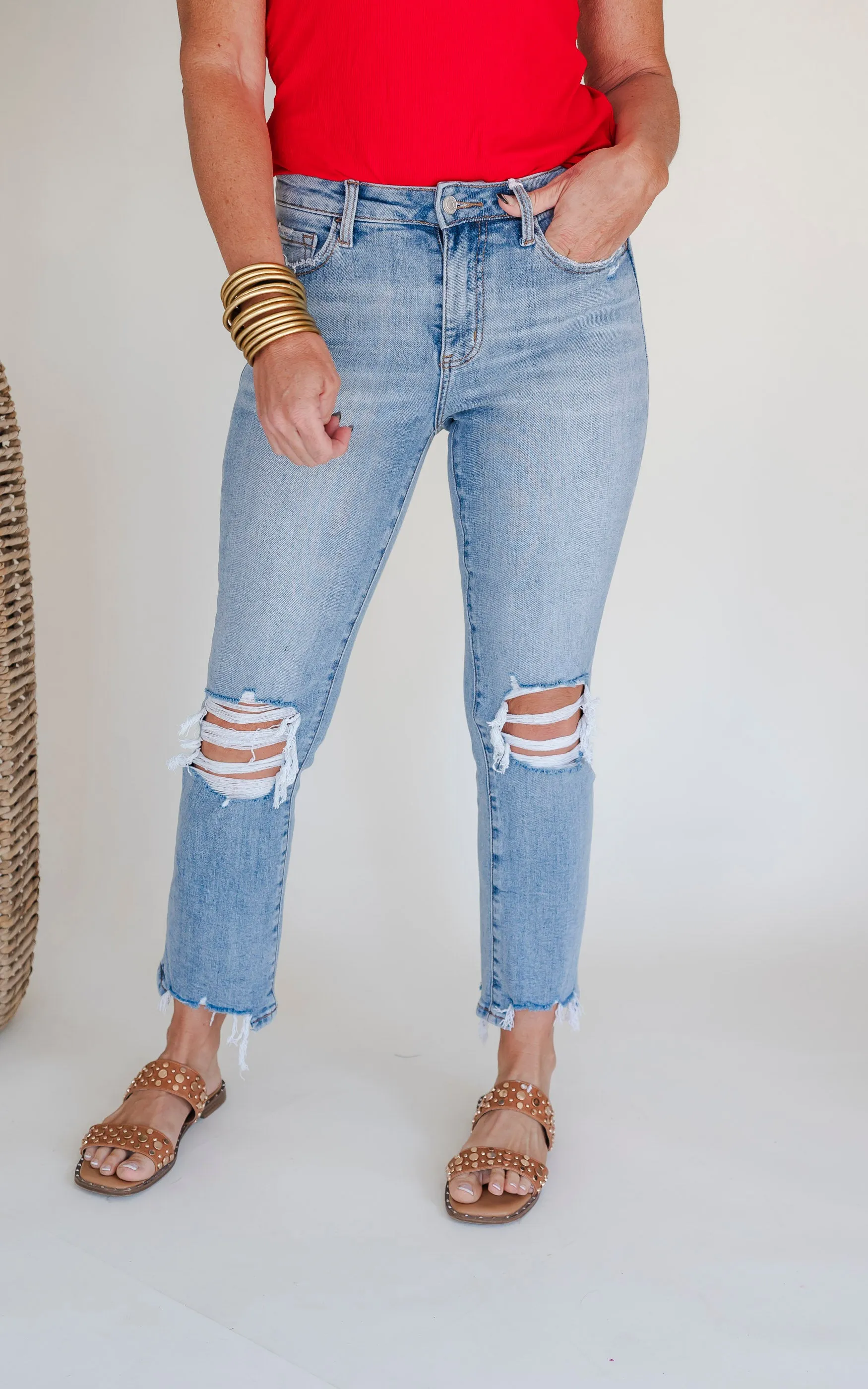 LOVERVET | Miracles High Rise Kick Flare Denim Jeans - Final Sale**