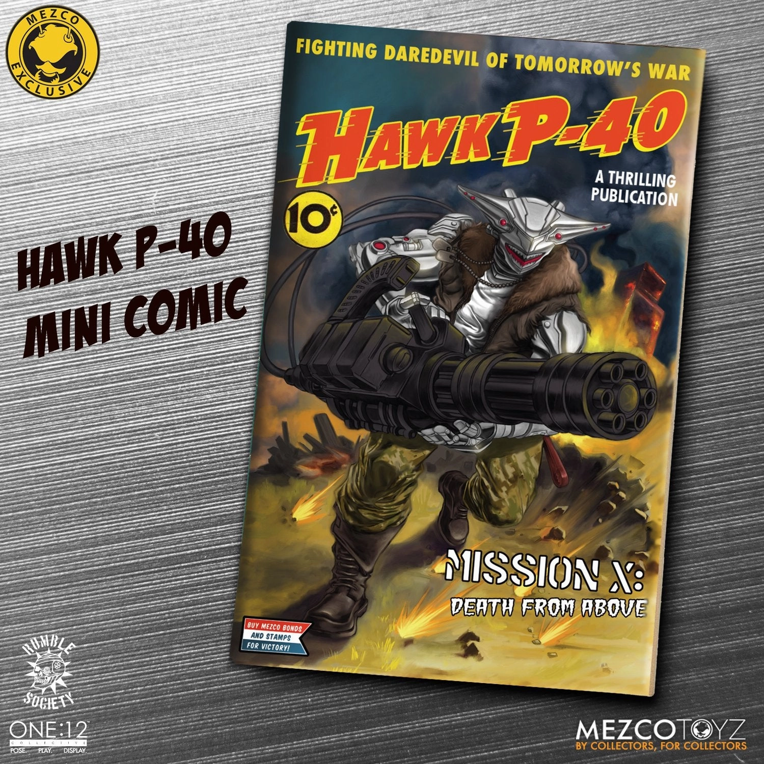Mezco Toyz ONE:12 Rumble Society Hawk P-40 Action Figure Exclusive