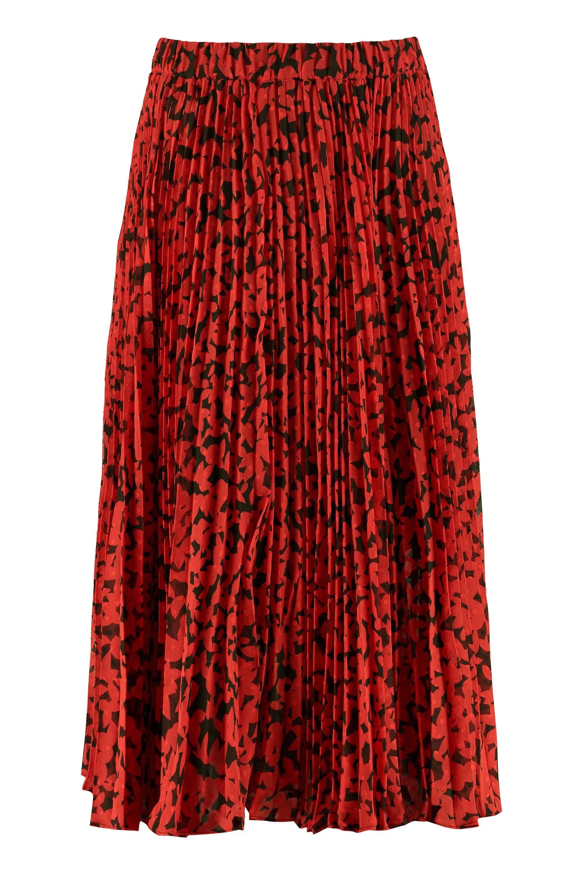 Michael Michael Kors Pleated Floral Midi Skirt