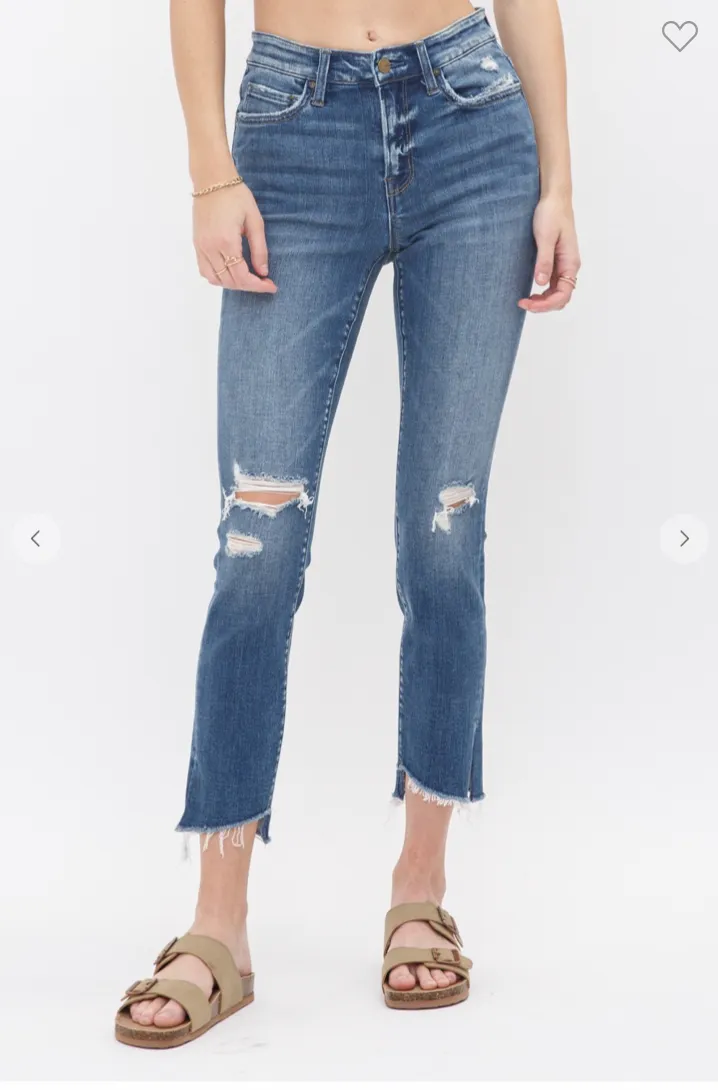 Mid-Rise Cropped Skinny Denim Jeans | MICA - Final Sale