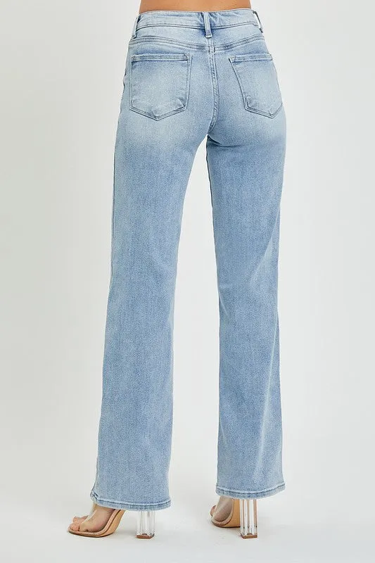 Mid Rise Straight Denim Jeans - Risen - Final Sale