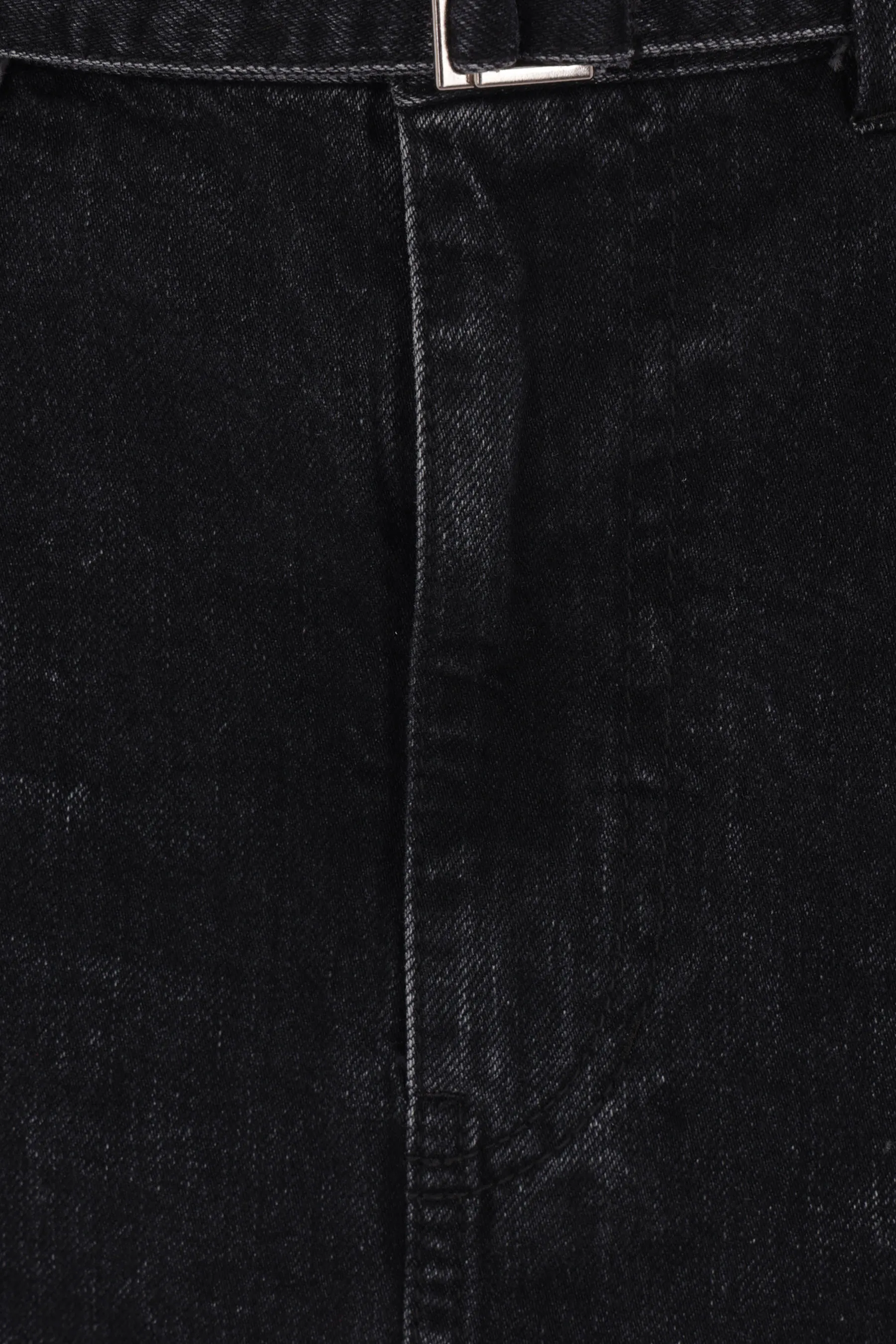 midi skirt in denim and pleated twill