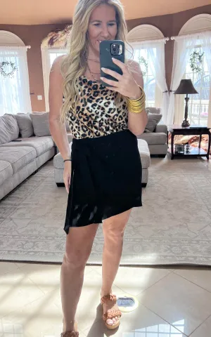 Milano Side Tie Wrap Mini Skirt - Final Sale