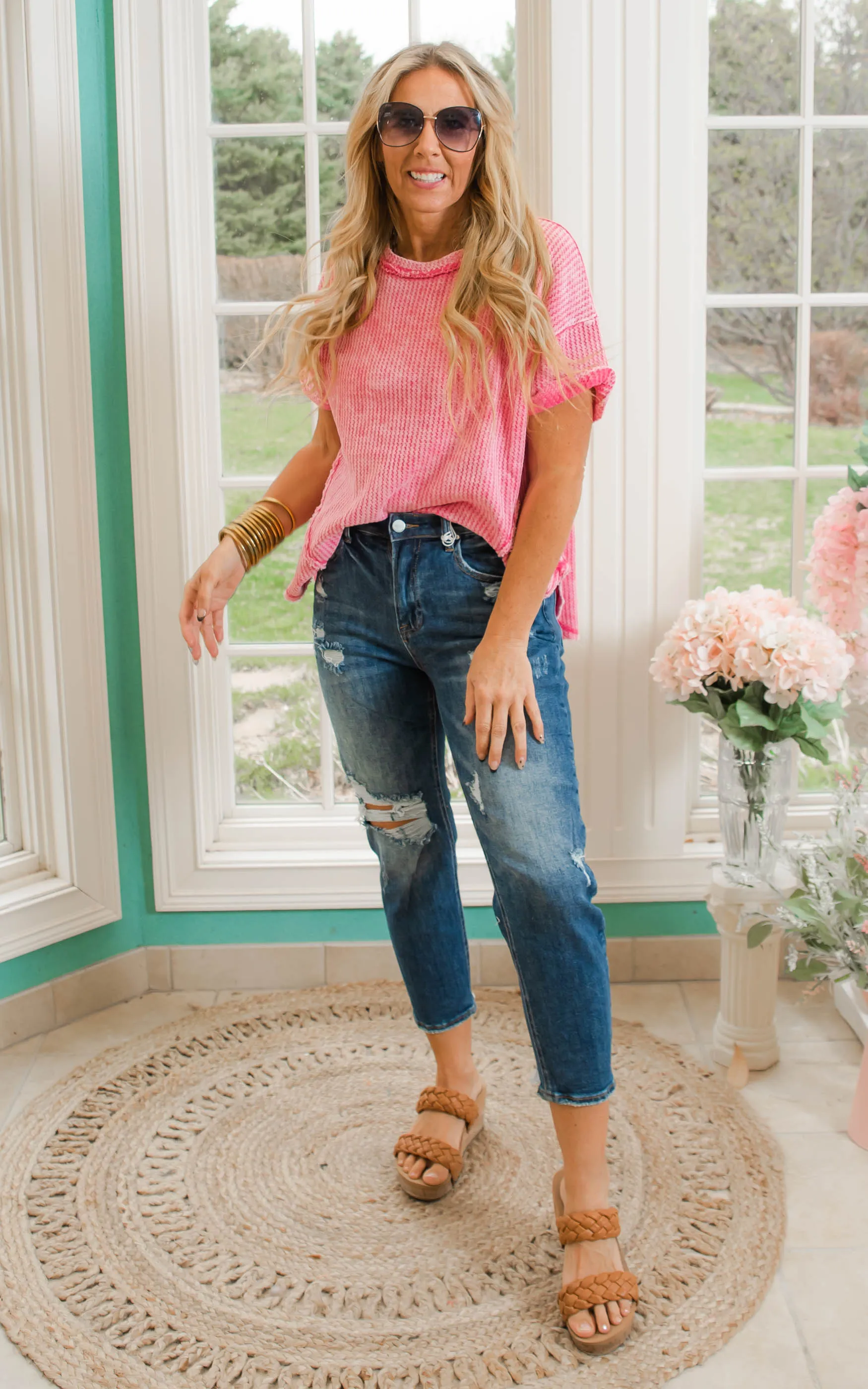Mineral Wash Drop Shoulder Top | FINAL SALE