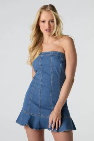 Mini Denim Tube Dress