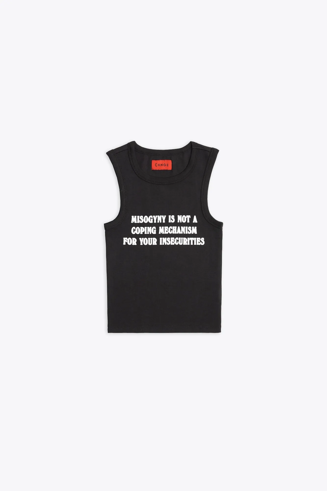 Misogyny Is Not a Coping Mechanism Stretch Jersey Tank (Black)