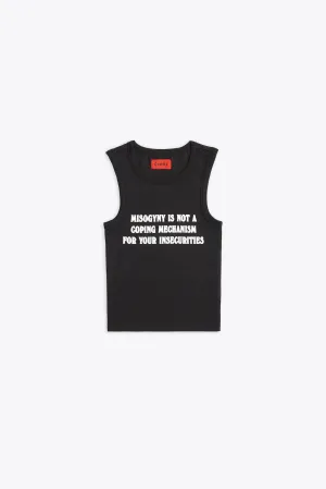Misogyny Is Not a Coping Mechanism Stretch Jersey Tank (Black)