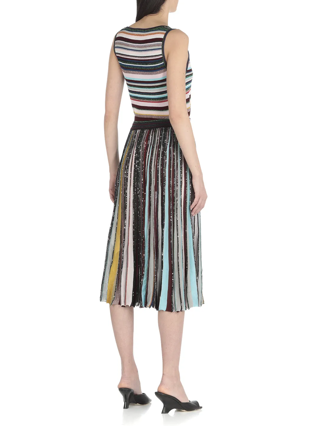 Missoni Sequin-Embellished Elasticated Waistband Pleated Midi Skirt