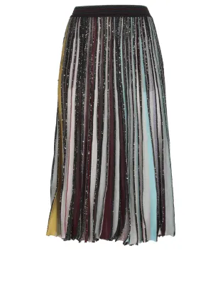 Missoni Sequin-Embellished Elasticated Waistband Pleated Midi Skirt