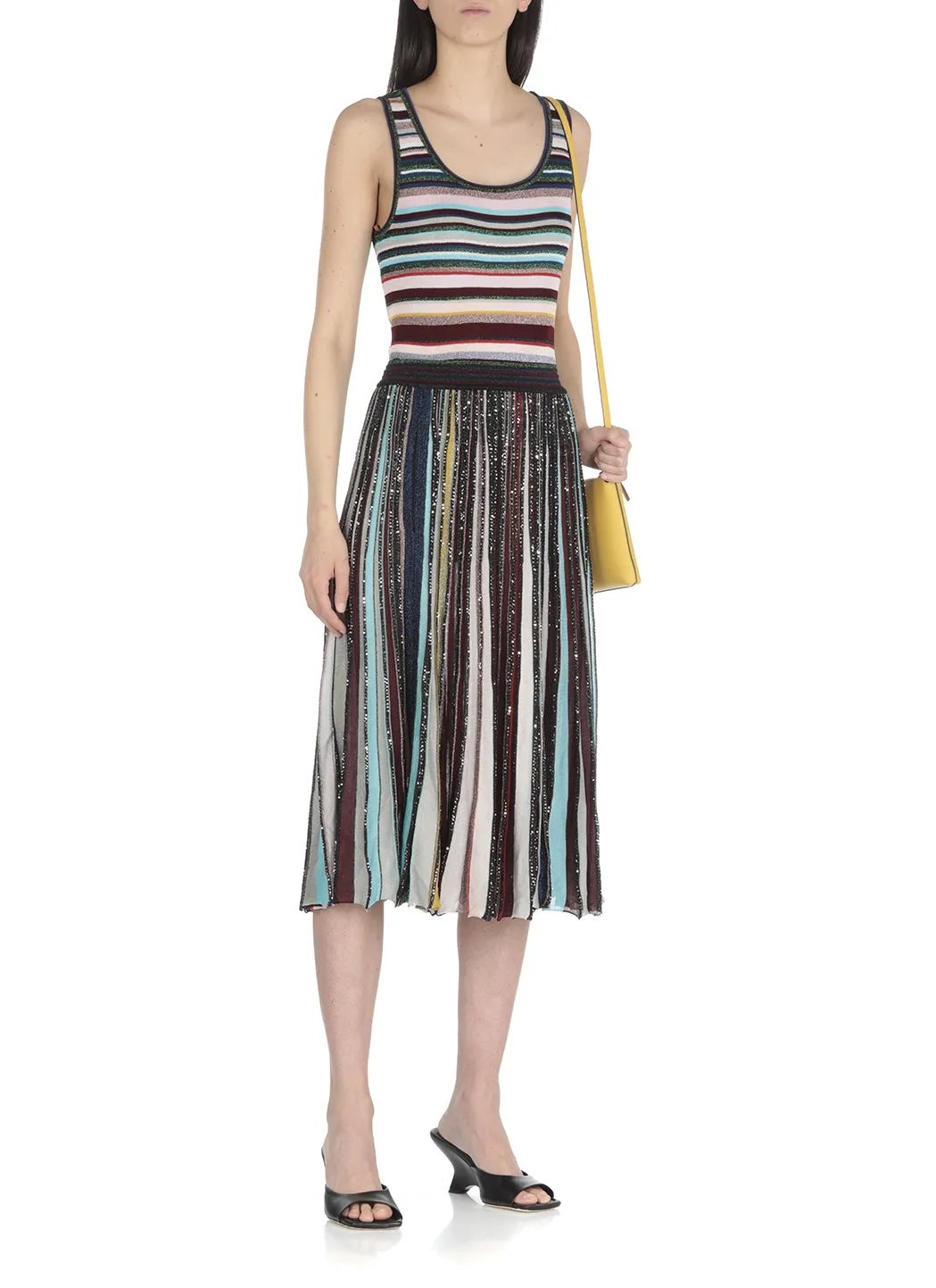 Missoni Sequin-Embellished Elasticated Waistband Pleated Midi Skirt