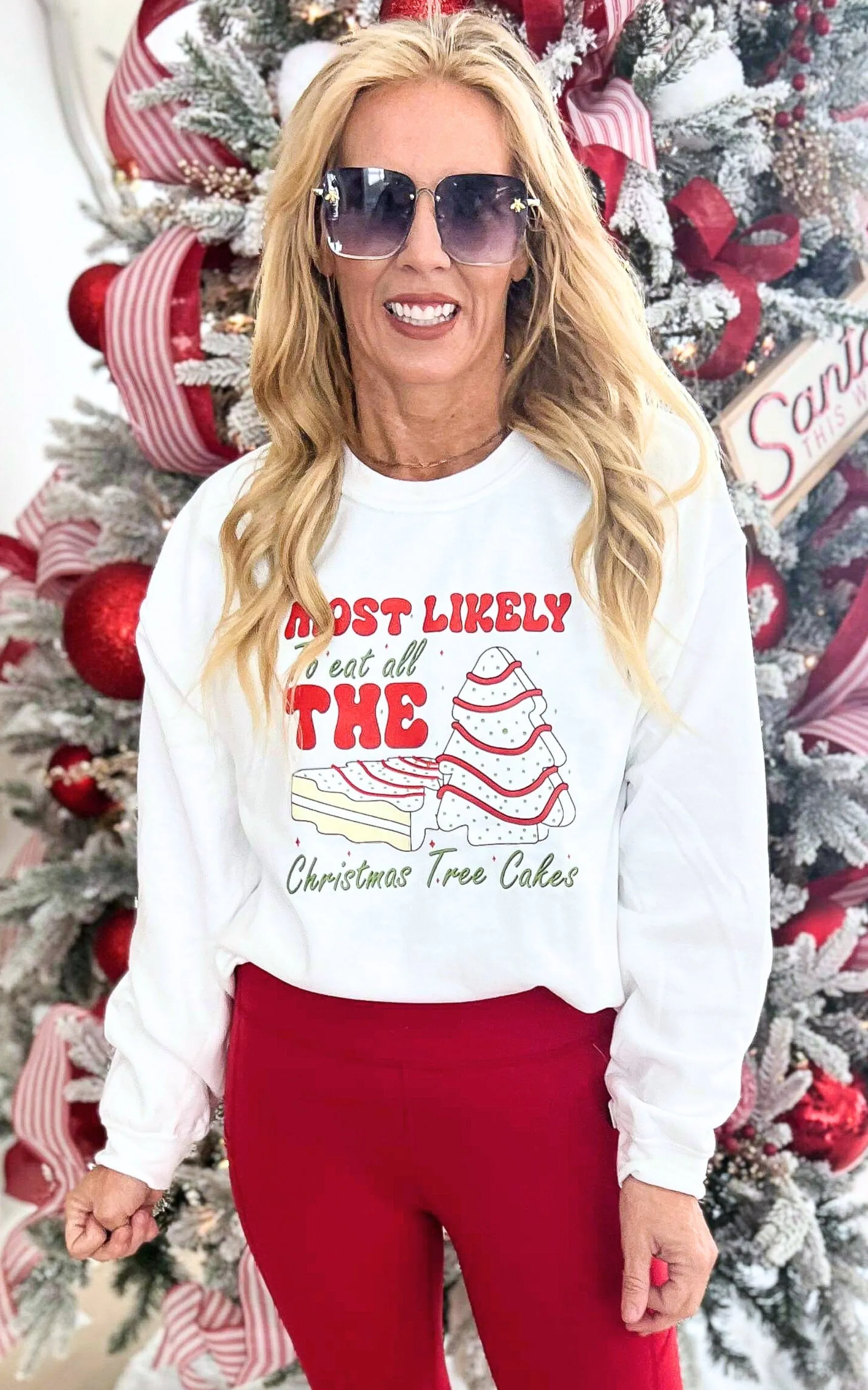 Most Likely to Eat All the Christmas Cakes Crewneck Sweatshirt**